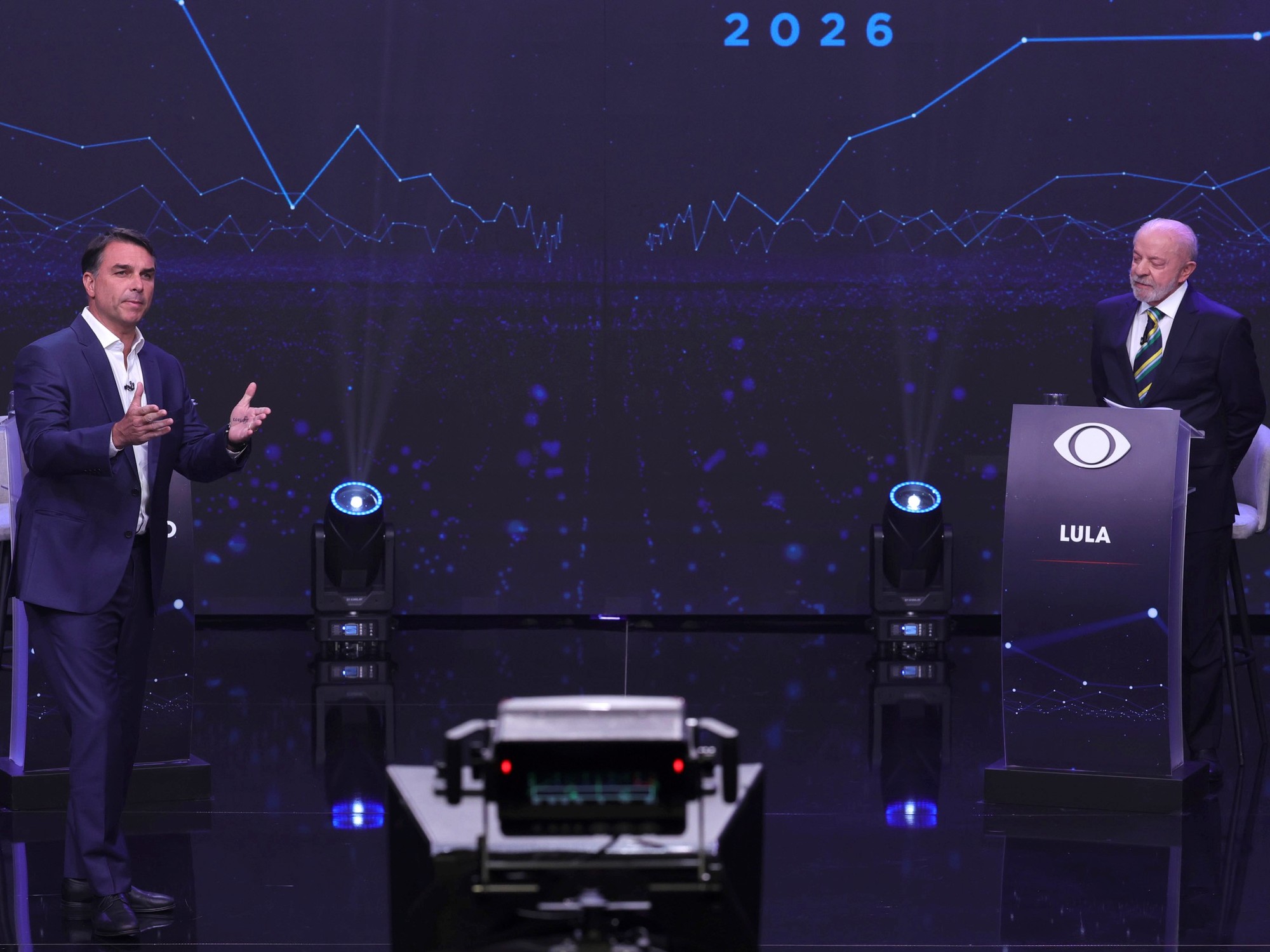 Lula and Flavio Bolsonaro clash in their first televised runoff debate