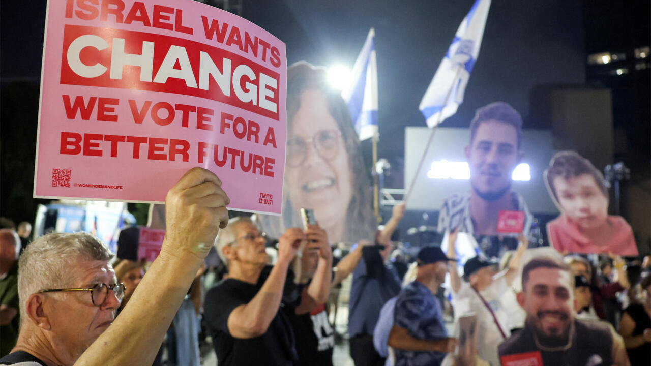 Thousands rally in Tel Aviv against Netanyahu government days before election