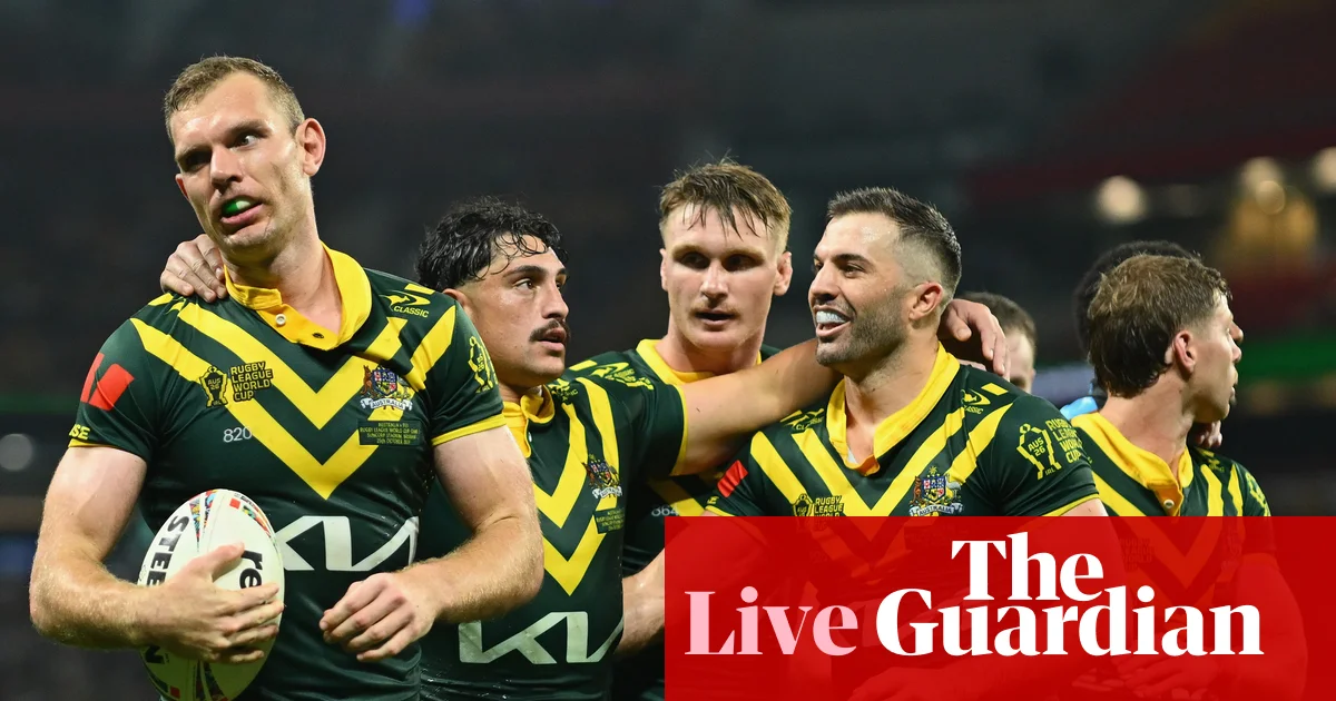 The Guardian riporta l'incontro di Rugby League World Cup tra Australia e Figi a Brisbane