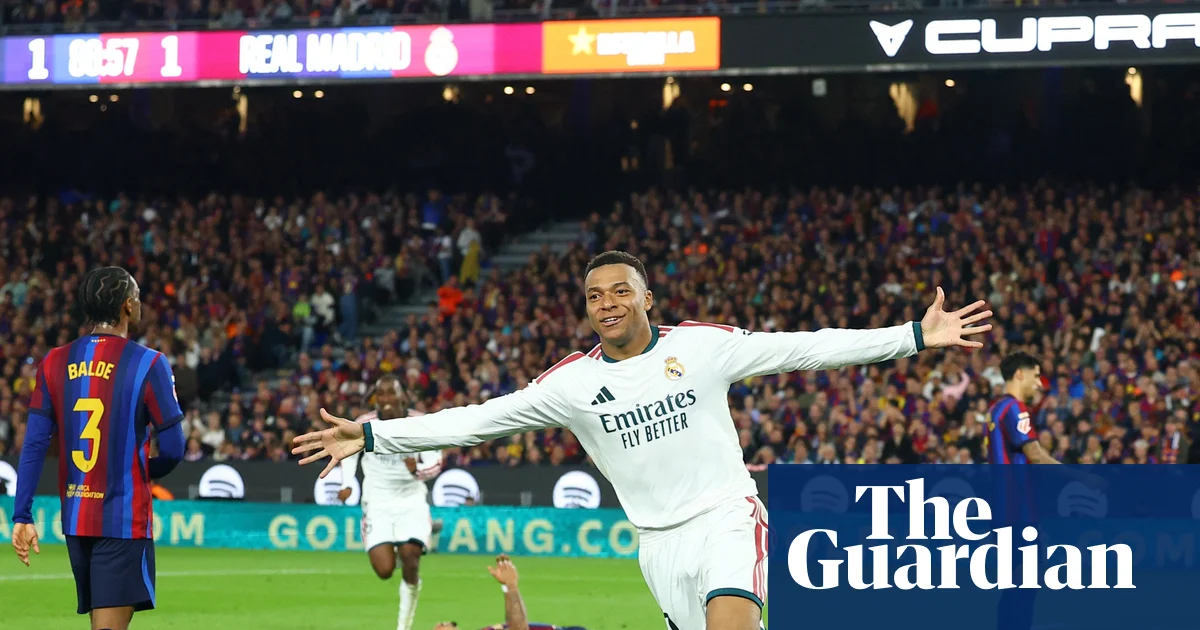 The Guardian Sport: Mbappé double gives Real Madrid late win at Barcelona