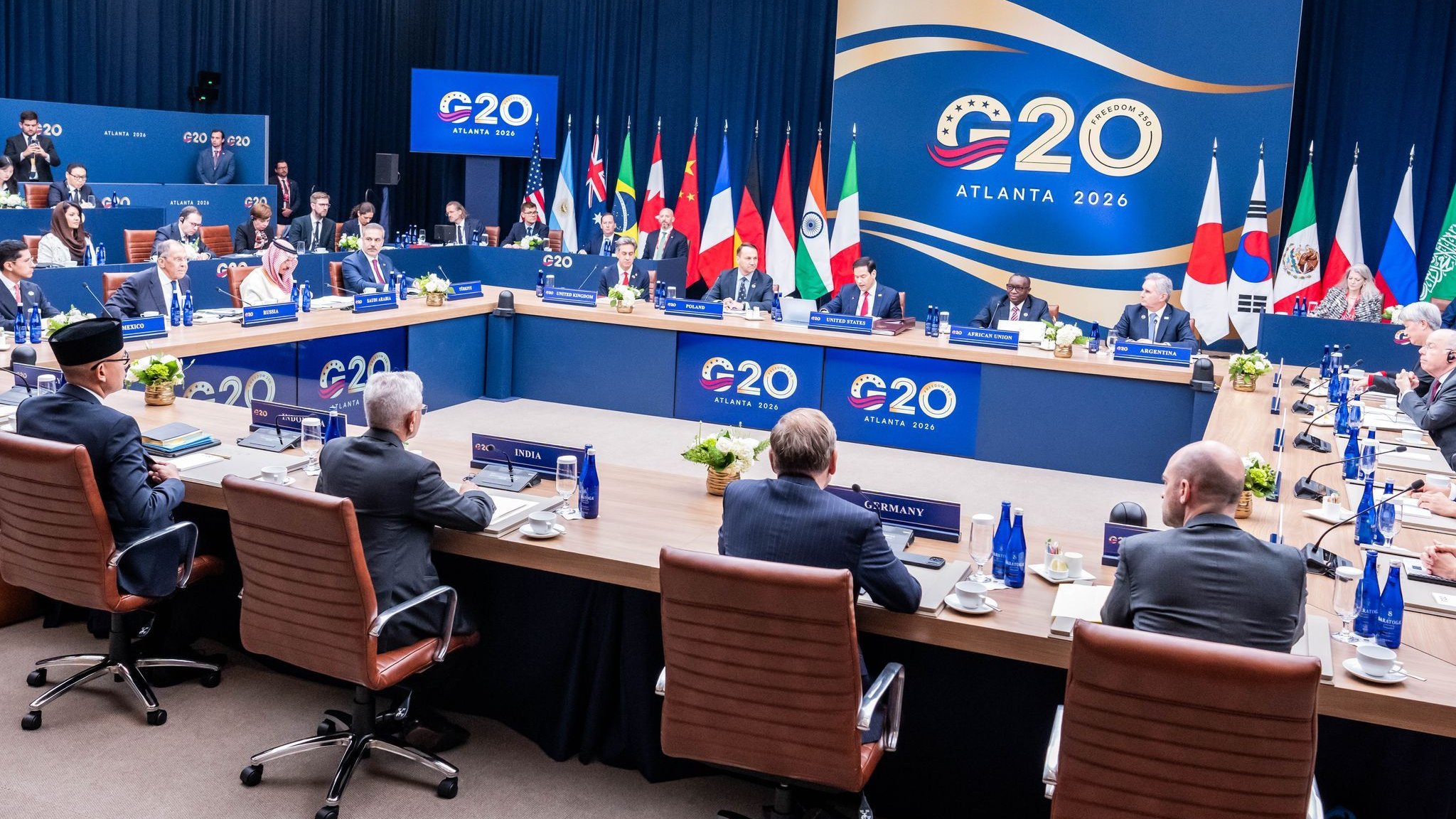 Lavrov’s presence divides G20 meeting in Atlanta, with no traditional group photo